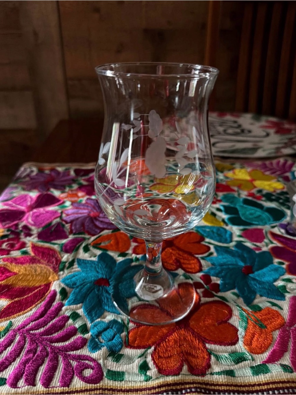 Princess House Clear Etched Goblet - Clear set of 4